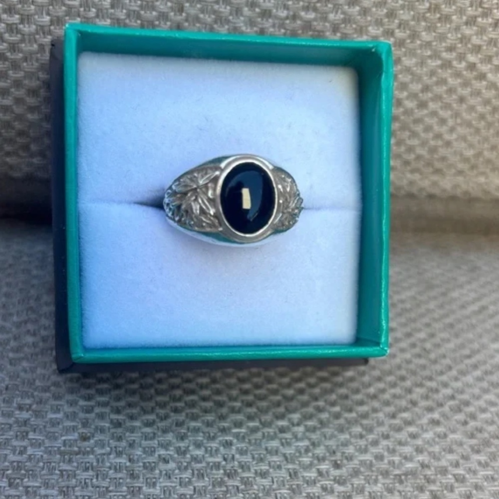 Solid Silver and Black Onyx Ring